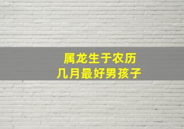 属龙生于农历几月最好男孩子