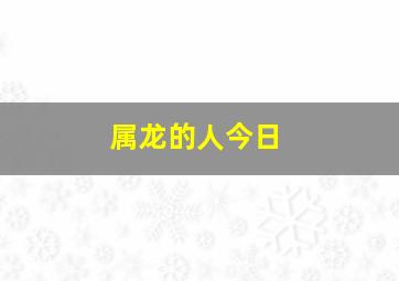 属龙的人今日