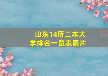 山东14所二本大学排名一览表图片