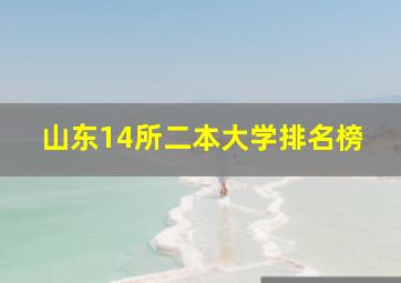 山东14所二本大学排名榜