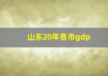 山东20年各市gdp