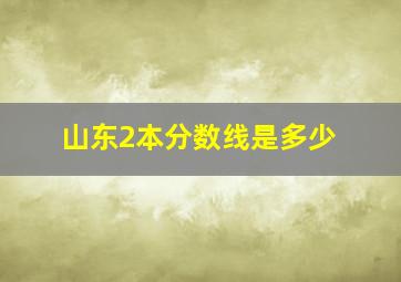 山东2本分数线是多少