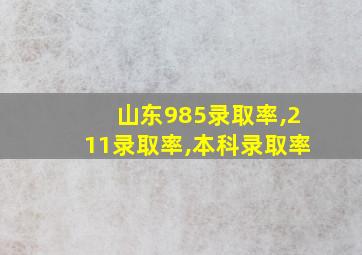 山东985录取率,211录取率,本科录取率