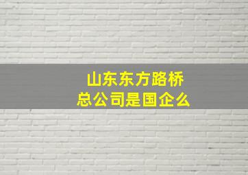 山东东方路桥总公司是国企么