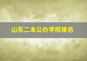 山东二本公办学院排名