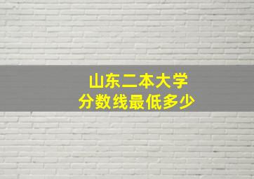 山东二本大学分数线最低多少