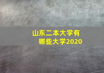 山东二本大学有哪些大学2020