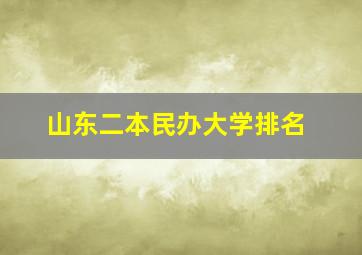 山东二本民办大学排名