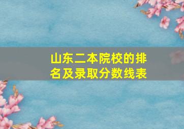 山东二本院校的排名及录取分数线表