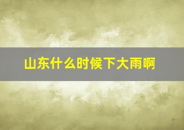 山东什么时候下大雨啊