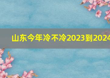 山东今年冷不冷2023到2024