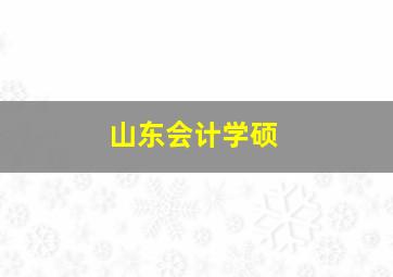 山东会计学硕