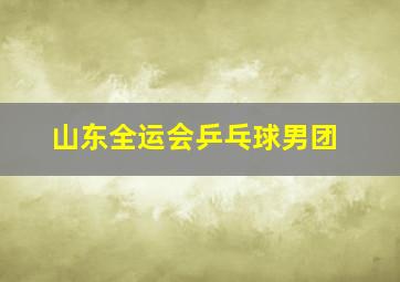 山东全运会乒乓球男团