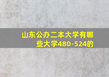 山东公办二本大学有哪些大学480-524的