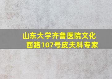 山东大学齐鲁医院文化西路107号皮夫科专家