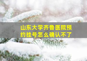 山东大学齐鲁医院预约挂号怎么确认不了