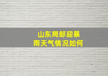 山东局部迎暴雨天气情况如何