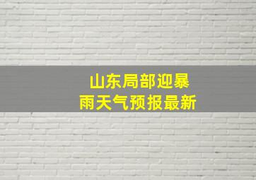 山东局部迎暴雨天气预报最新