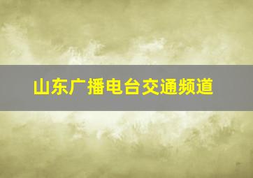 山东广播电台交通频道