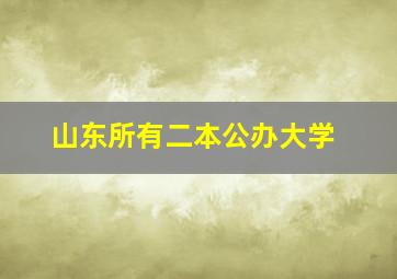 山东所有二本公办大学