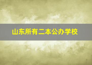 山东所有二本公办学校