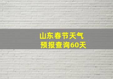 山东春节天气预报查询60天