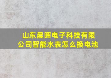 山东晨晖电子科技有限公司智能水表怎么换电池