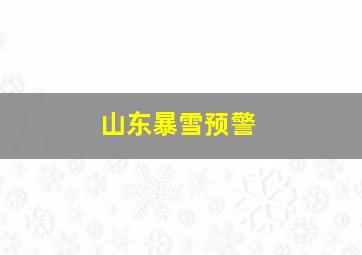 山东暴雪预警