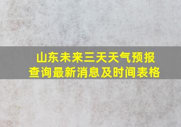 山东未来三天天气预报查询最新消息及时间表格