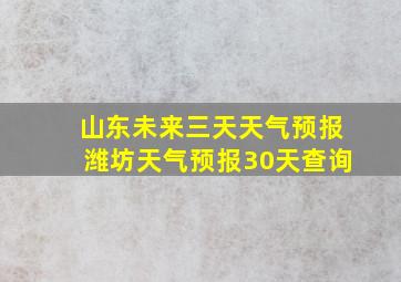 山东未来三天天气预报潍坊天气预报30天查询