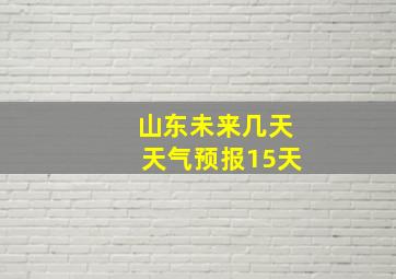 山东未来几天天气预报15天