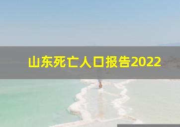 山东死亡人口报告2022