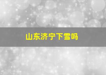 山东济宁下雪吗