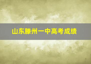 山东滕州一中高考成绩