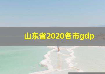 山东省2020各市gdp