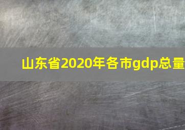 山东省2020年各市gdp总量