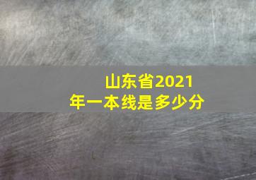 山东省2021年一本线是多少分