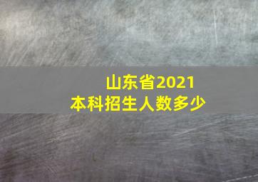 山东省2021本科招生人数多少