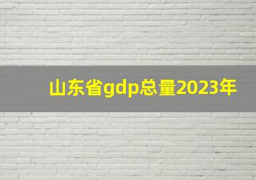 山东省gdp总量2023年