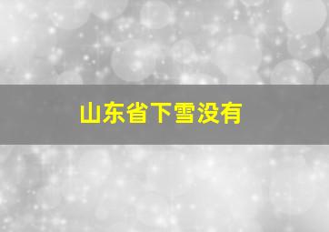 山东省下雪没有