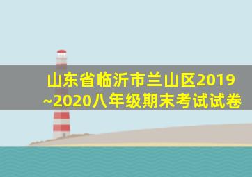 山东省临沂市兰山区2019~2020八年级期末考试试卷