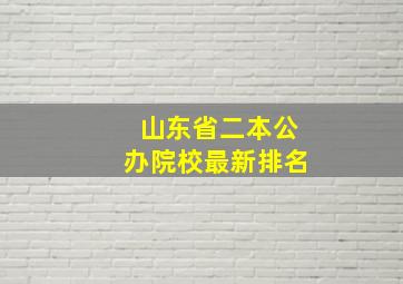 山东省二本公办院校最新排名