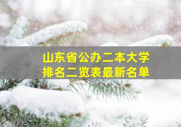 山东省公办二本大学排名二览表最新名单