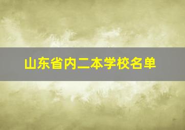 山东省内二本学校名单