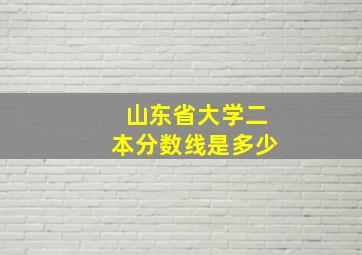 山东省大学二本分数线是多少