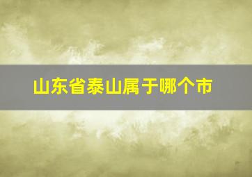 山东省泰山属于哪个市