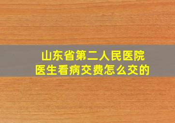 山东省第二人民医院医生看病交费怎么交的