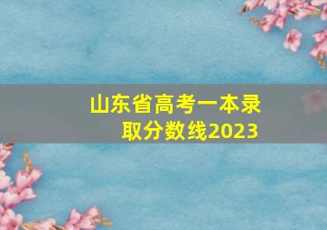 山东省高考一本录取分数线2023