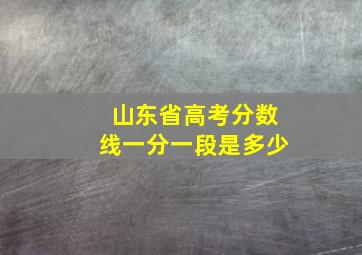 山东省高考分数线一分一段是多少