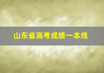 山东省高考成绩一本线